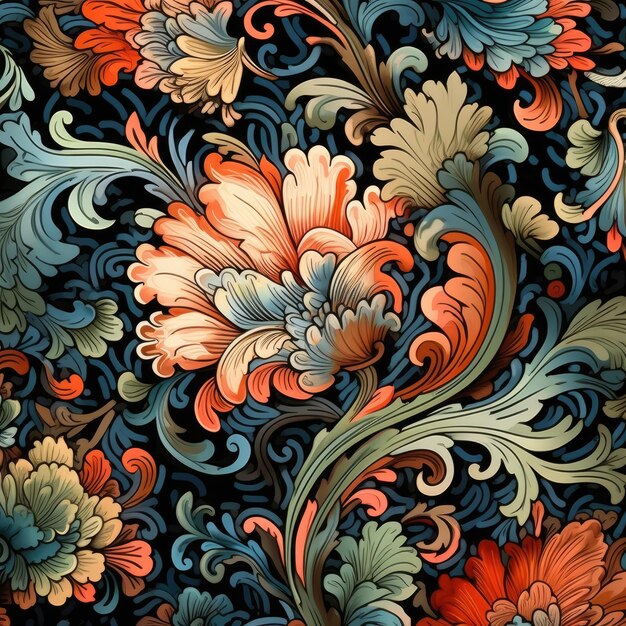 Elegance splendid royal floral seamless pattern