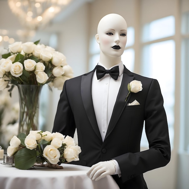 Elegance in Stillness Mannequin in Formal Tuxedo