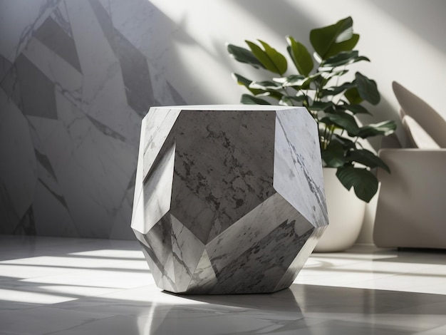 Foto eleganza in pietra moderna forma geometrica grigio granito pietra lato