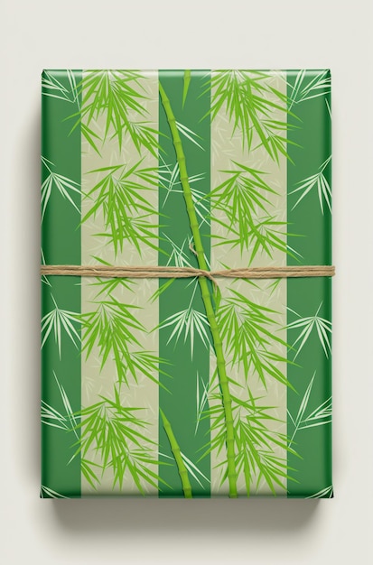 Elegance Unveiled Green Gift Box with Bamboo Accents