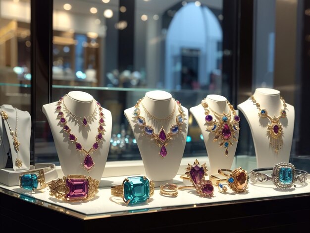 Photo elegance unveiled jewelry on window display captivating adornments