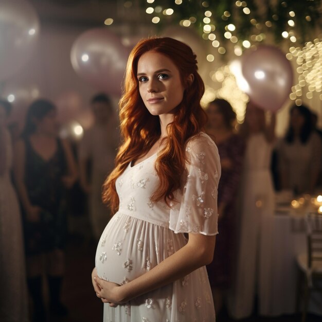 Elegancy Pregnant Woman Studio shot