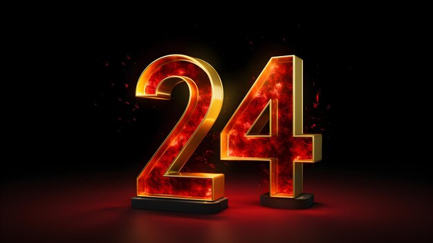 Elegant 2024 numbers sign celebrating of New year poster