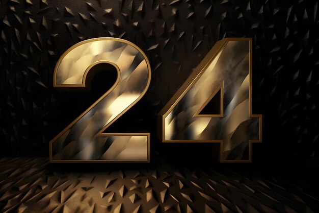 Photo elegant 2024 numbers sign celebrating of new year poster