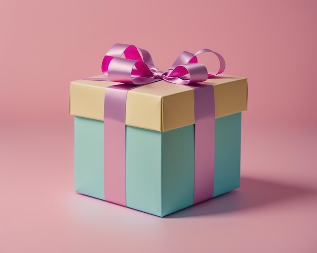 Elegant 3d birthday gift box