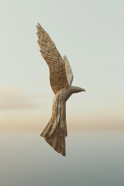 사진 날아다니는 웅장한 독수리 모양의 여성의 우아한 3d 디자인
