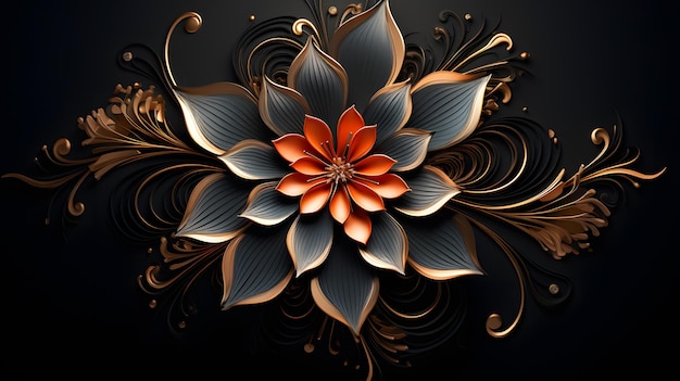 Elegant 3D Flowers on a Dark Background