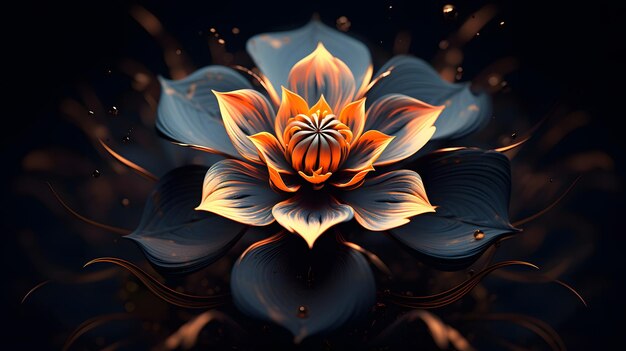 Elegant 3D Flowers on a Dark Background