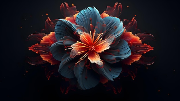 Elegant 3D Flowers on a Dark Background