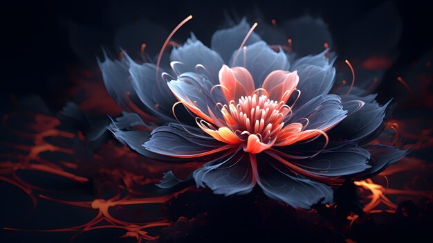 Elegant 3D Flowers on a Dark Background