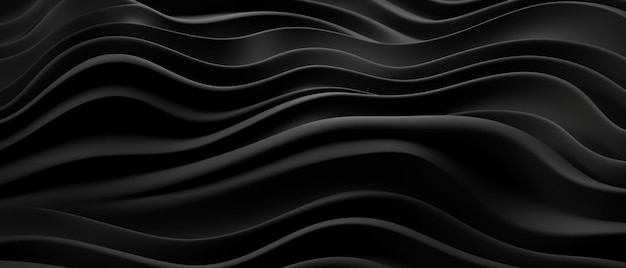 Photo elegant 3d render of black wavy patterns