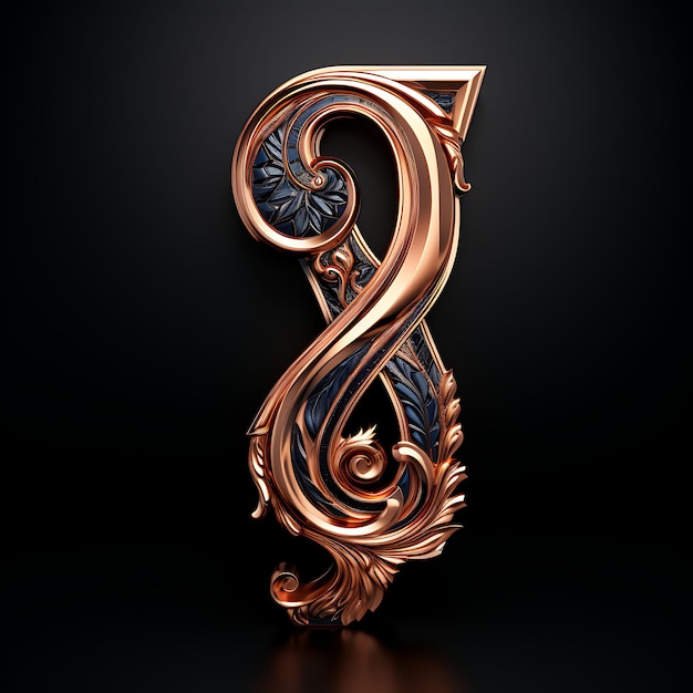 Elegant 3D Rendered Numbers and Letters in Luxurious Expensive Materials for HighEnd Decorative