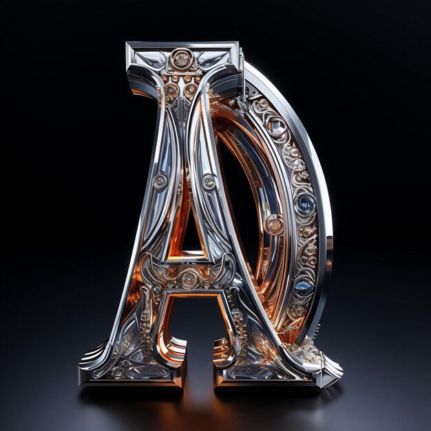 Elegant 3D Rendered Numbers and Letters in Luxurious Expensive Materials for HighEnd Decorative