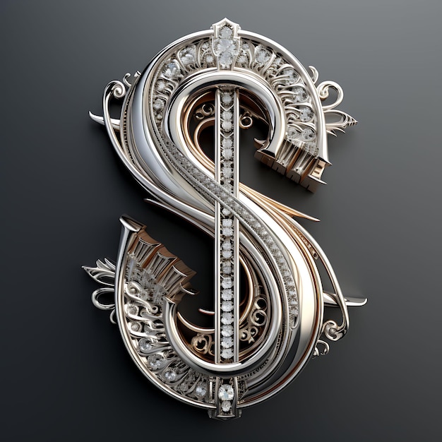 Elegant 3D Rendered Numbers and Letters in Luxurious Expensive Materials for HighEnd Decorative