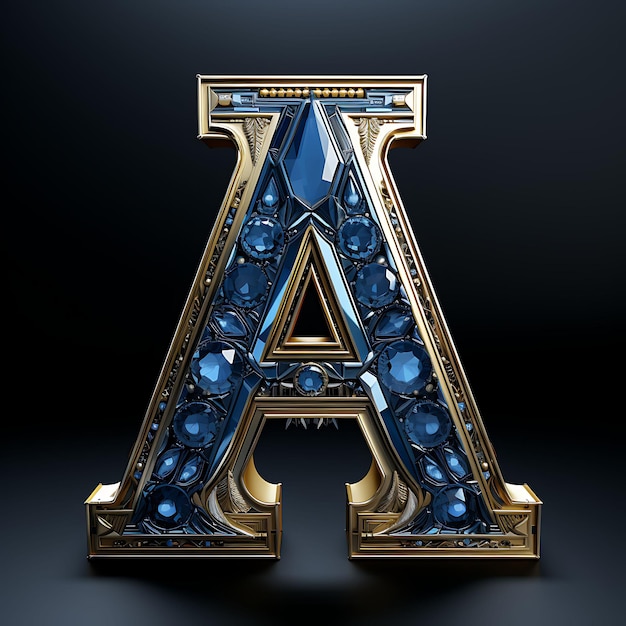 Photo elegant 3d rendered numbers and letters in luxurious expensive materials for highend decorative