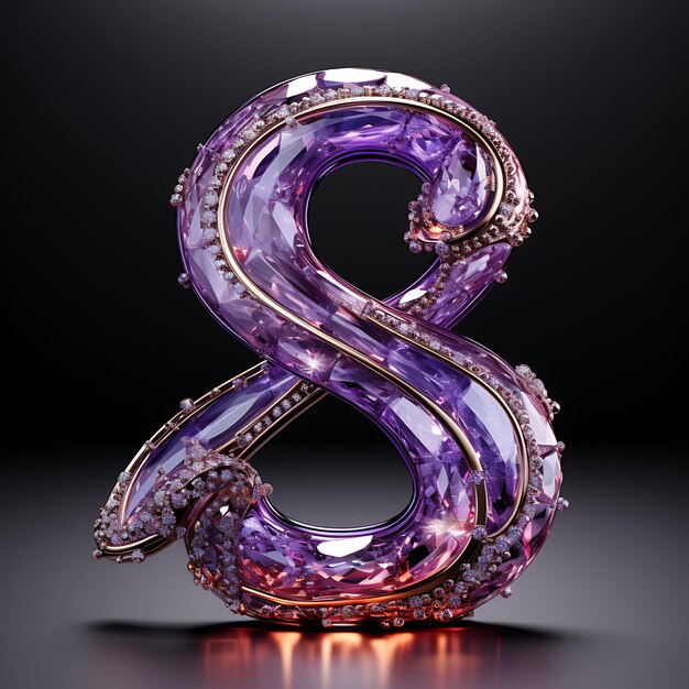 Elegant 3D Rendered Numbers and Letters in Luxurious Expensive Materials for HighEnd Decorative