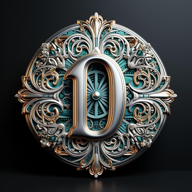 Elegant 3D Rendered Numbers and Letters in Luxurious Expensive Materials for HighEnd Decorative