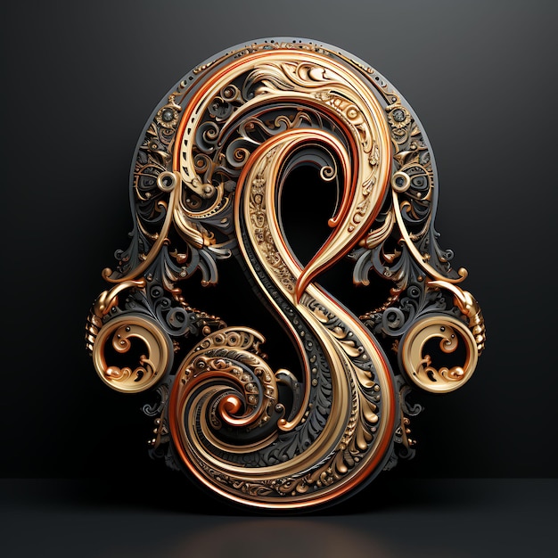 Elegant 3D Rendered Numbers and Letters in Luxurious Expensive Materials for HighEnd Decorative