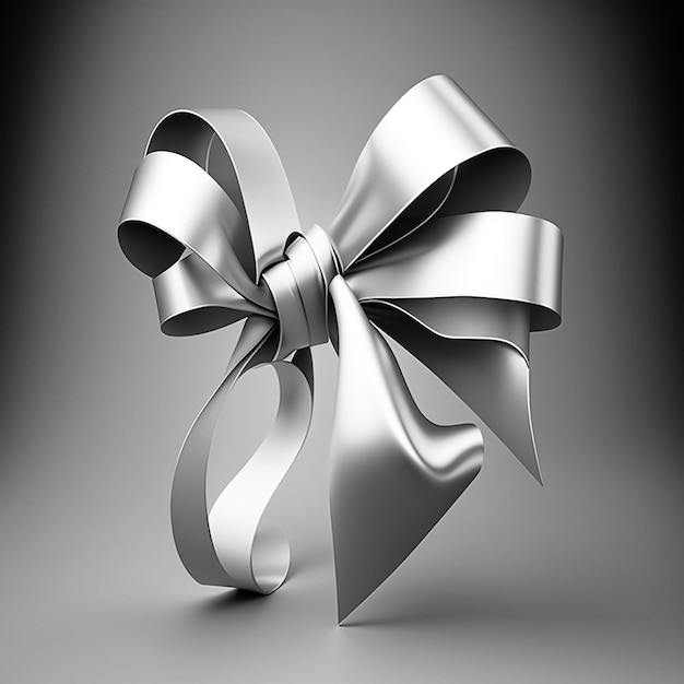 Elegant 3D Ribbon on White Background Generative Ai