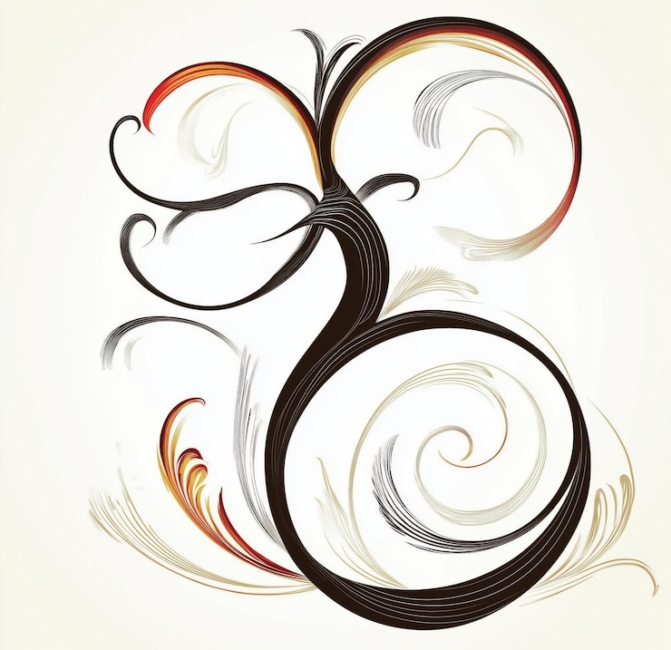 Foto elegant abstract boomontwerp met vloeiende lijnen en kleuren