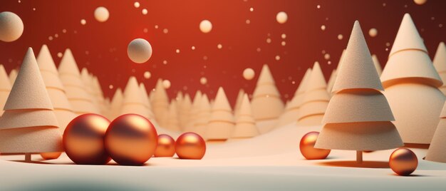Фото Элегантная абстрактная сцена рождественской елки в 3d