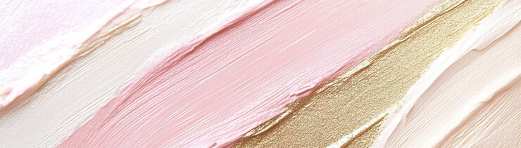 Elegant abstract cosmetic background with soft pink beige and gold powder brush strokes for modern design projects