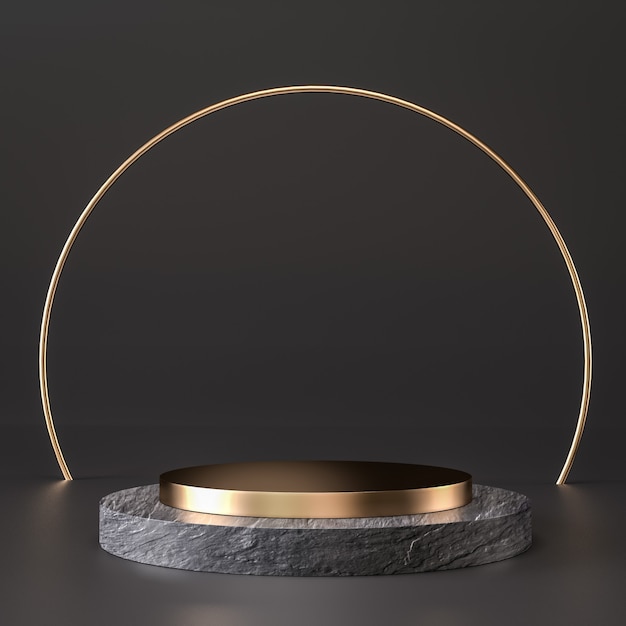 Elegant and abstract emptiness A premium podium in black and gold