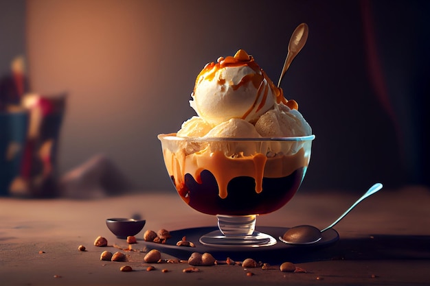 Элегантный итальянский кофейный десерт Affogato — шедевр, созданный AI