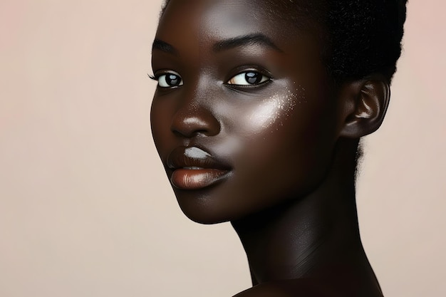 Elegant African Model with Glowing Skin