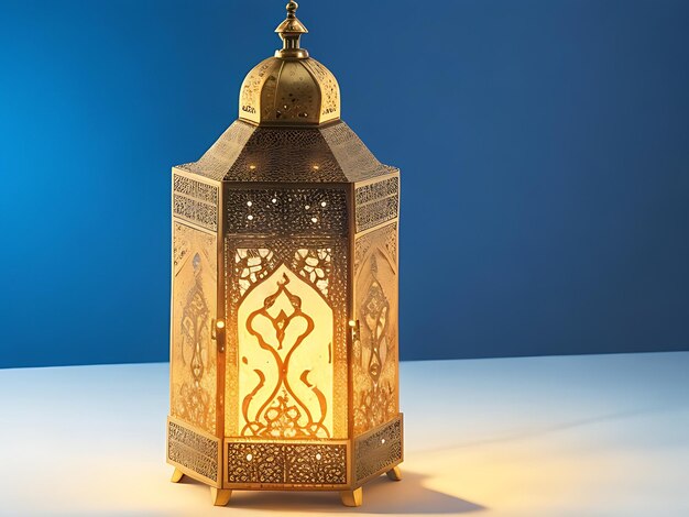 Elegant arabic lamp lantern on light background