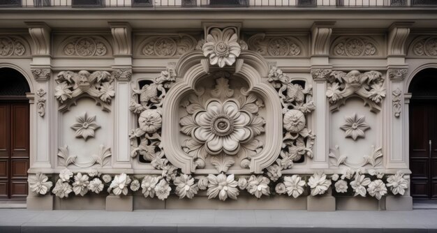 Elegant architectural detail with floral motifs