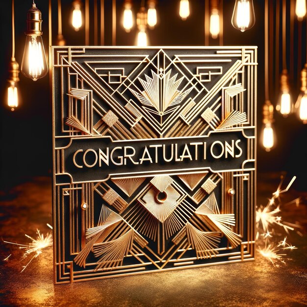 Photo elegant art deco congratulatory celebration design