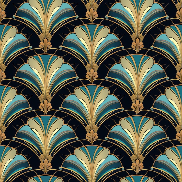 Elegant Art Deco Inspired Seamless Wallpaper Pattern