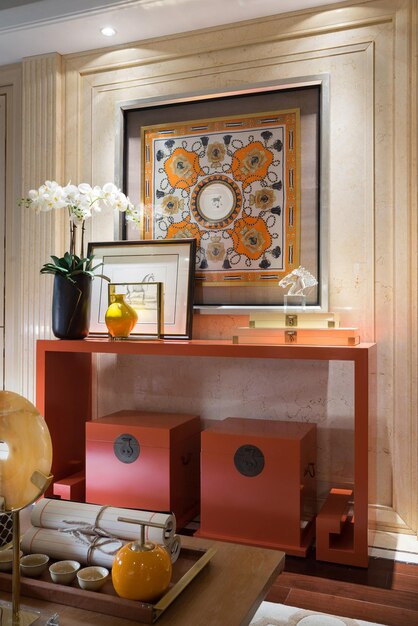 elegant asian console table