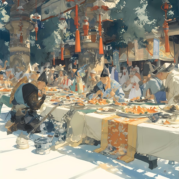 Elegant Asian Feast Under Lanterns