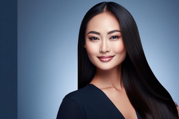 Elegant Asian woman with sleek hair