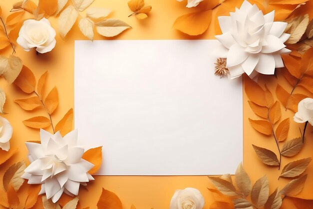 Elegant background watercolor paper white and blank vibrant orange background w creative concept