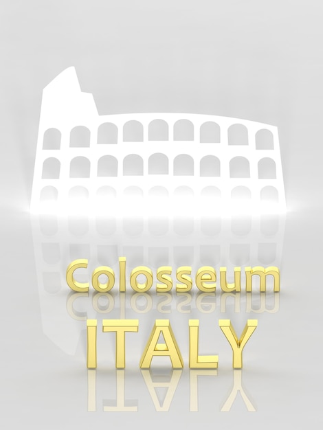 Photo elegant background with colosseum and italy text