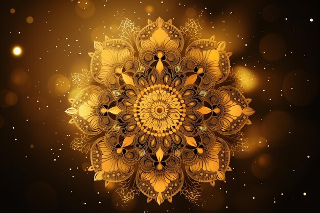 Elegant background with a decorative gold mandala design