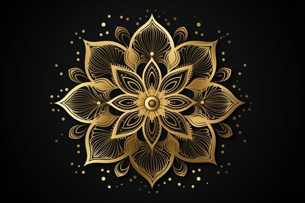 Foto sfondio elegante con un design decorativo di mandala d'oro