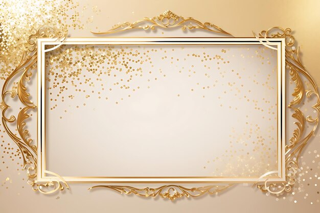 Photo elegant background with a gold glittery frame