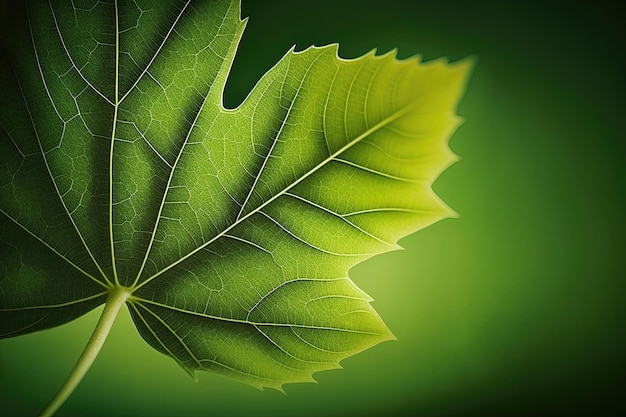 A yet elegant background with a green leaf in the center Generative AI