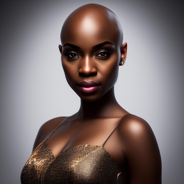 elegant bald black woman