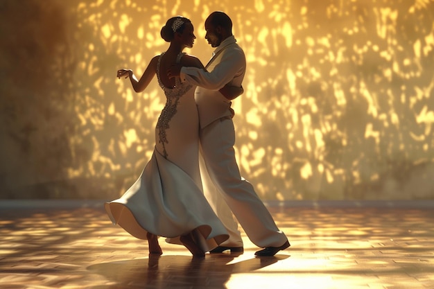 Photo elegant ballroom dancers in graceful motion octane