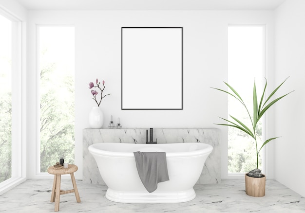 Bagno elegante con cornice verticale