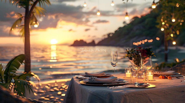 Photo elegant beach resort dining high res culinary delights luxury experience