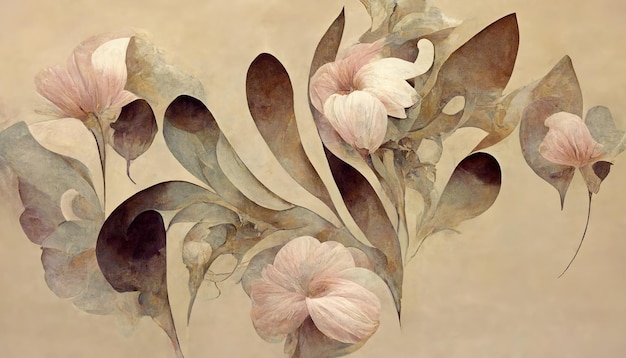 Elegant and beautiful floral background in Art Nouveau style