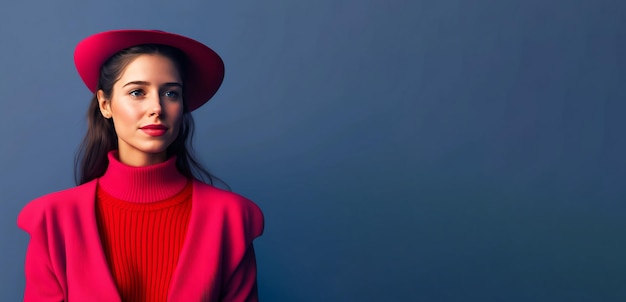 Photo elegant beautiful woman in a red fashionable look