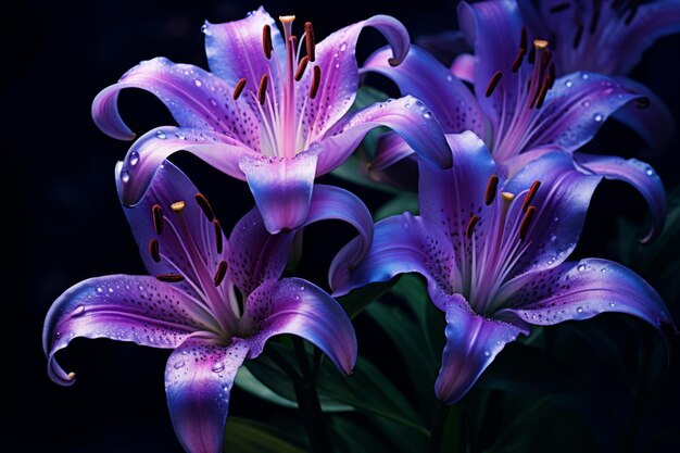 Elegant Beauty in Bloom Captivating Purple Lily Flowers AR 32