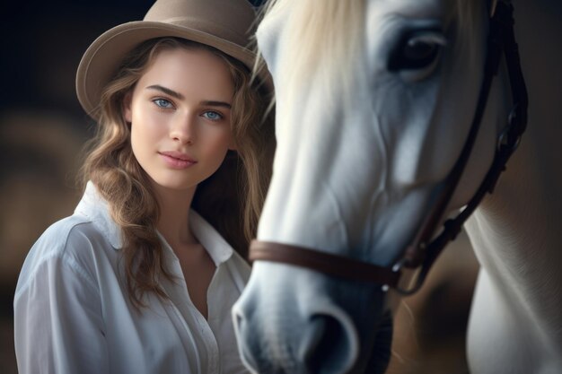 Elegant beauty of a cowgirl grace meets grit prairie echoes with the allure of a freespirited beautiful woman serene charm of a pretty girl portrait of grace